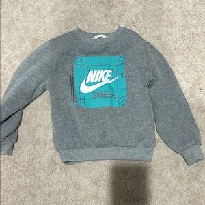 Nike Gray and Teal Crewneck Sweater